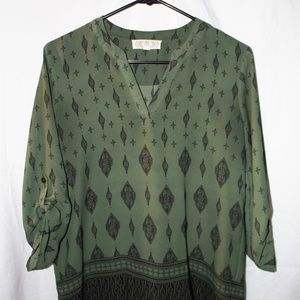 Green 3/4 Sleeve Top